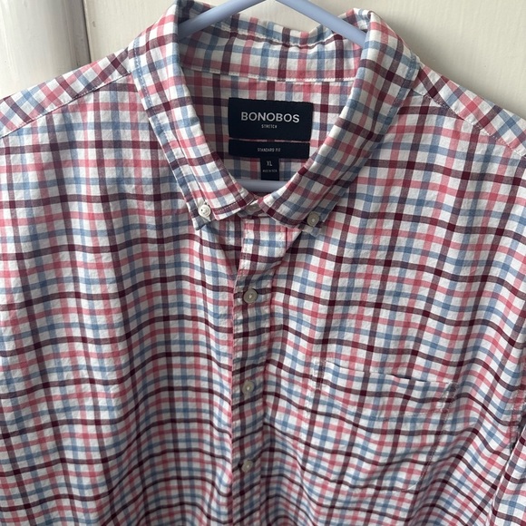 Bonobos Red and Blue Casual Button Down Shirt - Picture 4 of 6